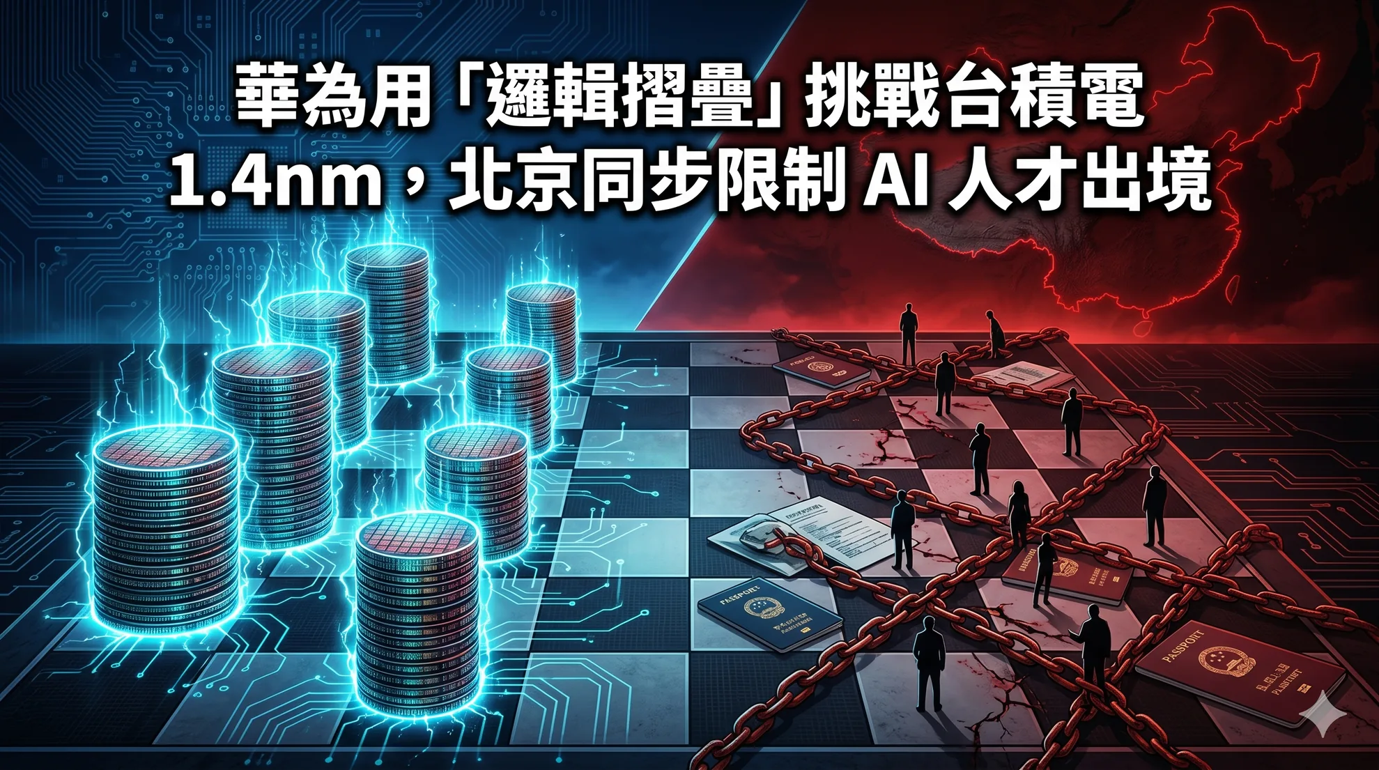 華為用「邏輯摺疊」挑戰台積電 1.4nm，北京同步限制 AI 人才出境