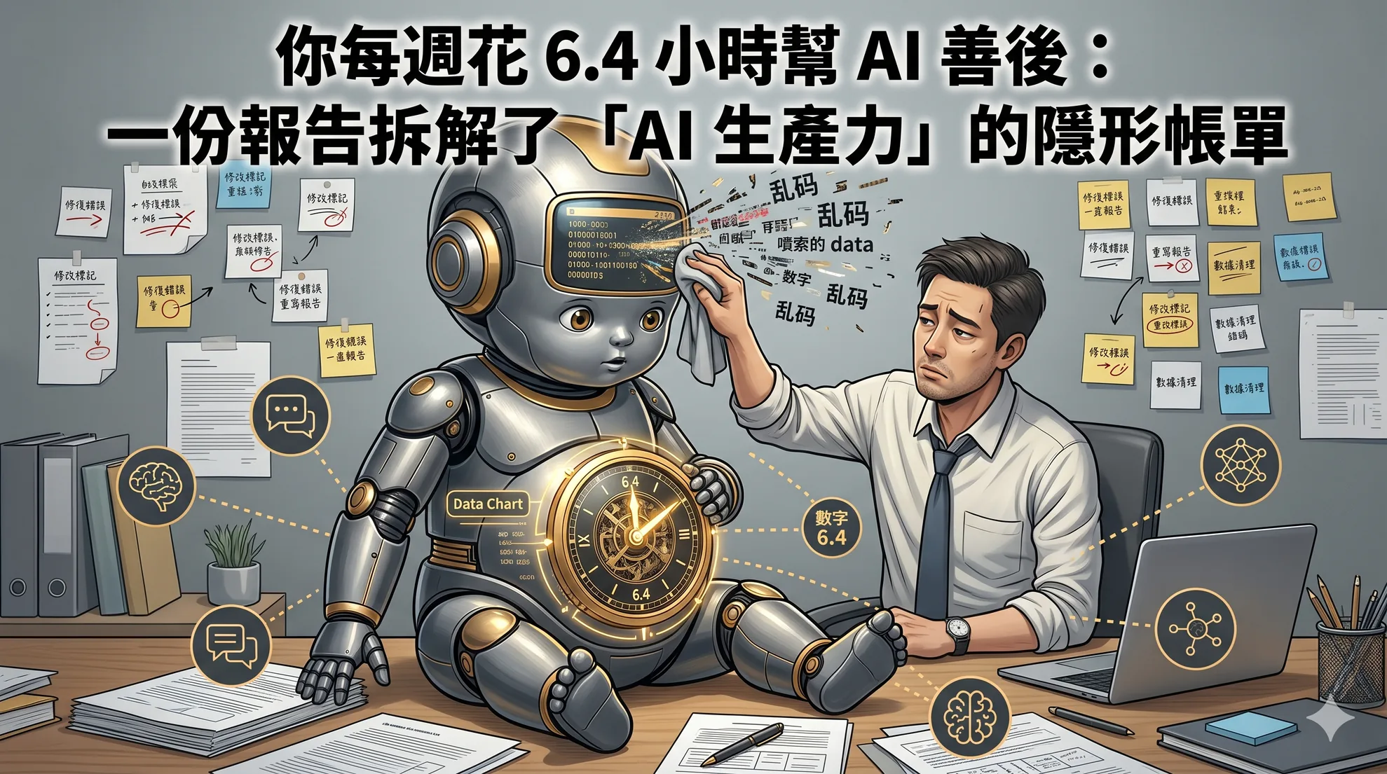 你每週花 6.4 小時幫 AI 善後：一份報告拆解了「AI 生產力」的隱形帳單