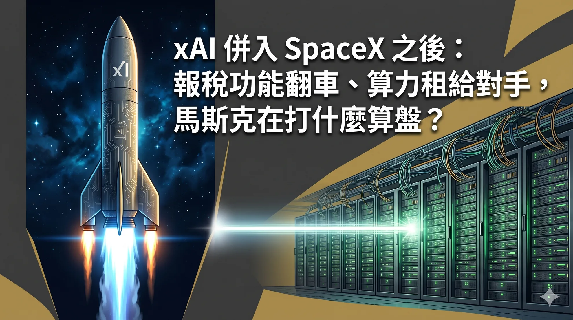 xAI 併入 SpaceX 之後：報稅功能翻車、算力租給對手，馬斯克在打什麼算盤？